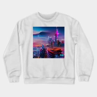 Cyberpunk Aesthetic City View Crewneck Sweatshirt